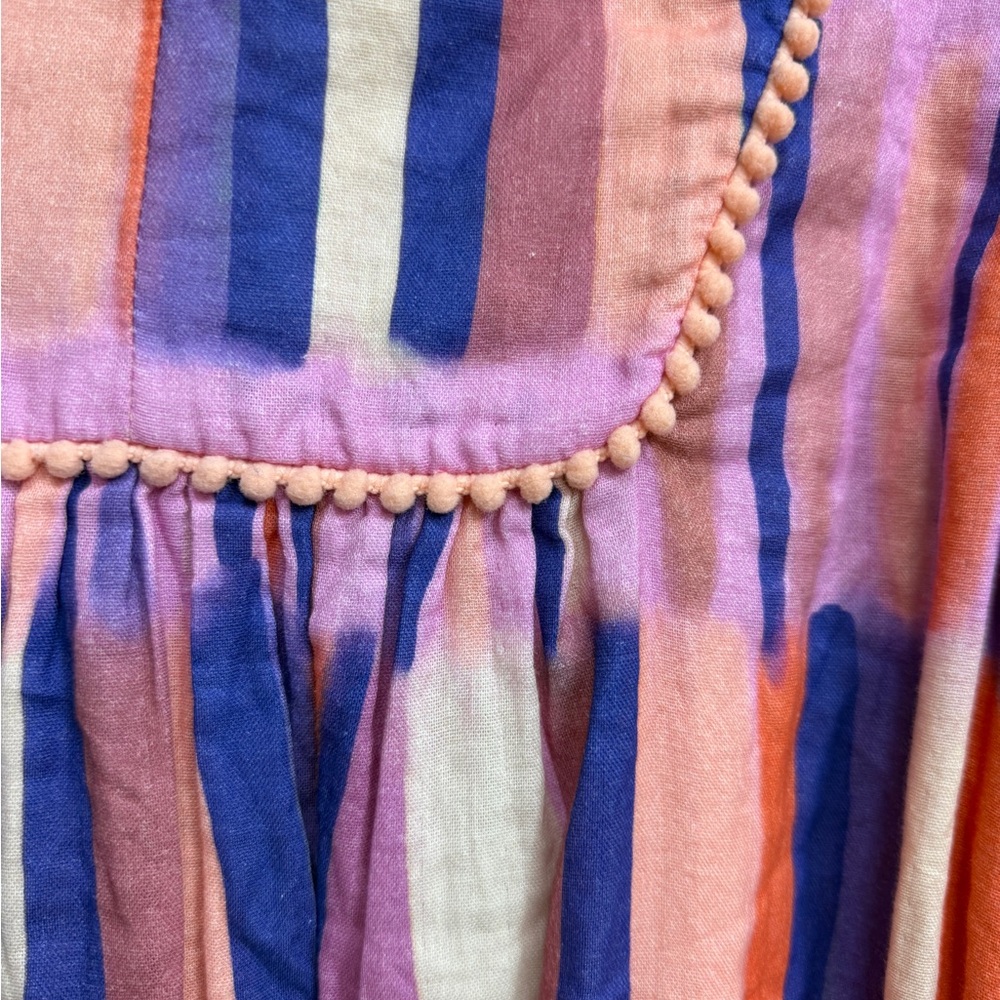 Katie Kortman Colorful Striped Dress with Patterned Sleeves - Picture 4 of 5